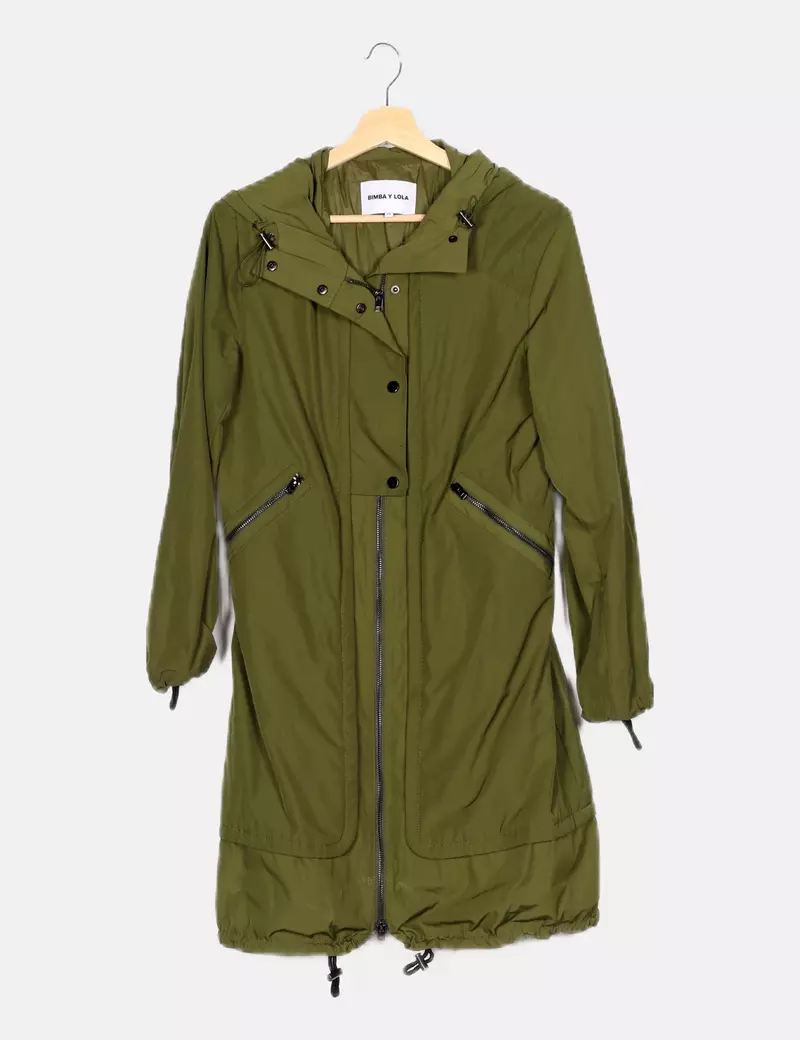 Bimba&Lola Chaqueta verde impermeable