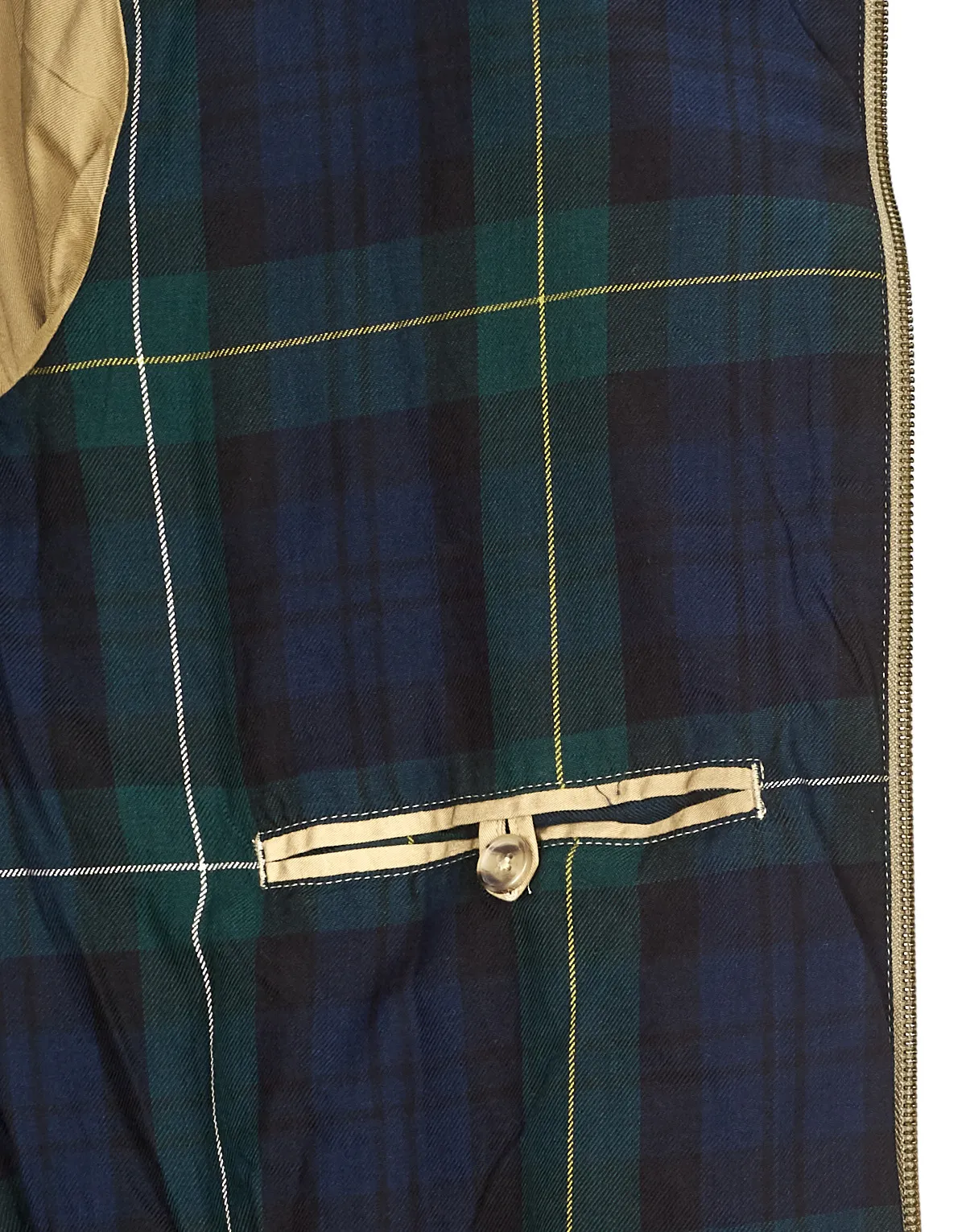 BLOUSON ZIPPE EN SERGE DE COTON AVEC DOUBLURE TARTAN