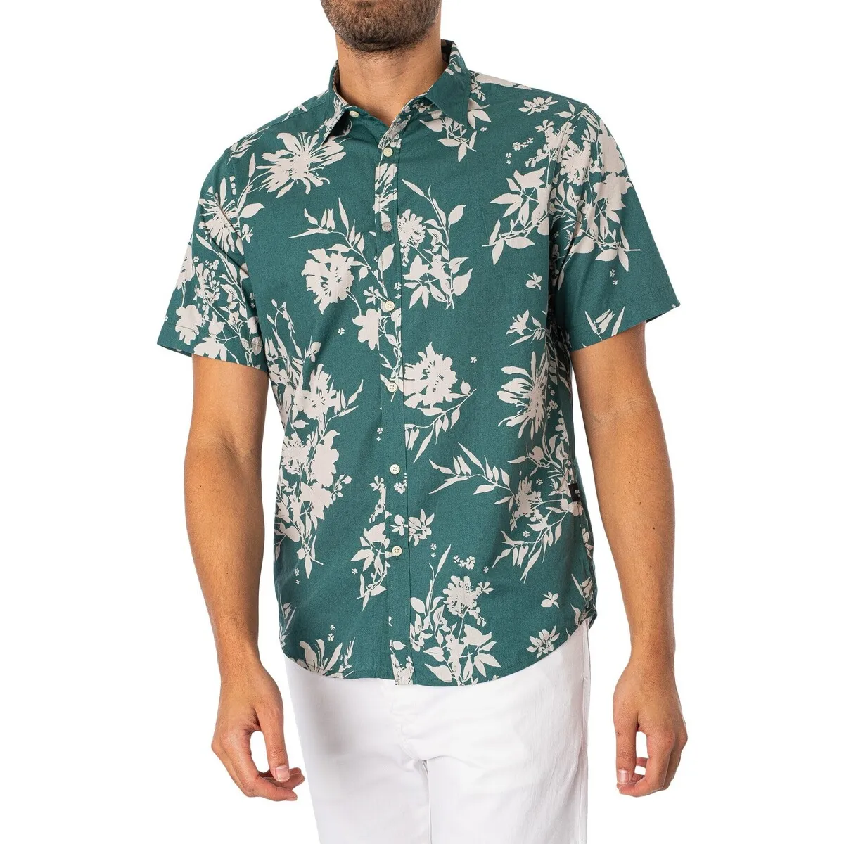 Camisa Floral De Manga Corta