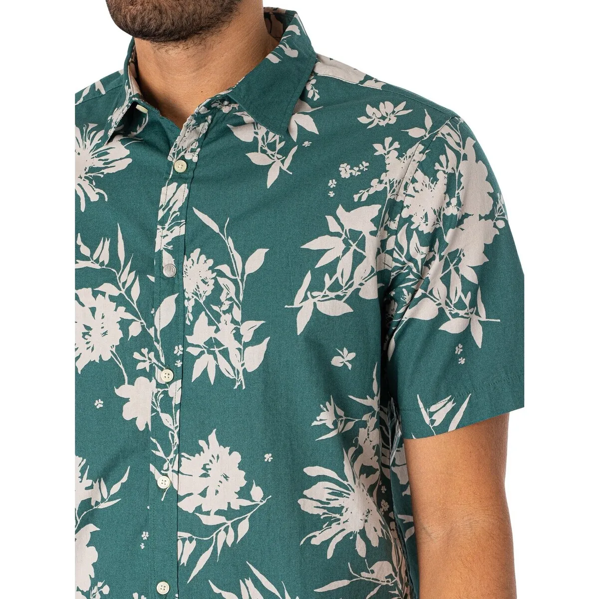 Camisa Floral De Manga Corta