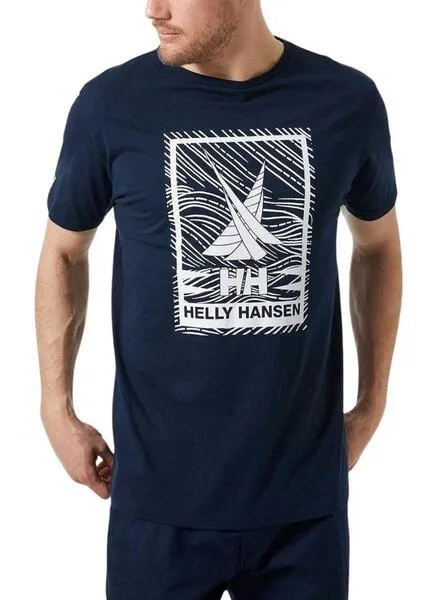 Camiseta Helly Hansen Shoreline Marino Para Hombre