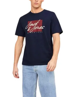 Camiseta Jack And Jones Zuri Azul Marino Hombre