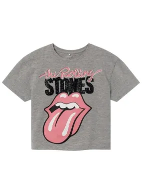 Camiseta Name It Omrana Rolling Stones Gris Niña