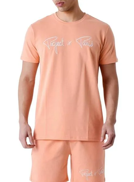 Camiseta Project x Paris Embroidery Coral Para Hombre