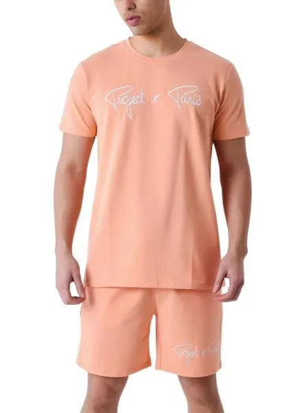 Camiseta Project x Paris Embroidery Coral Para Hombre