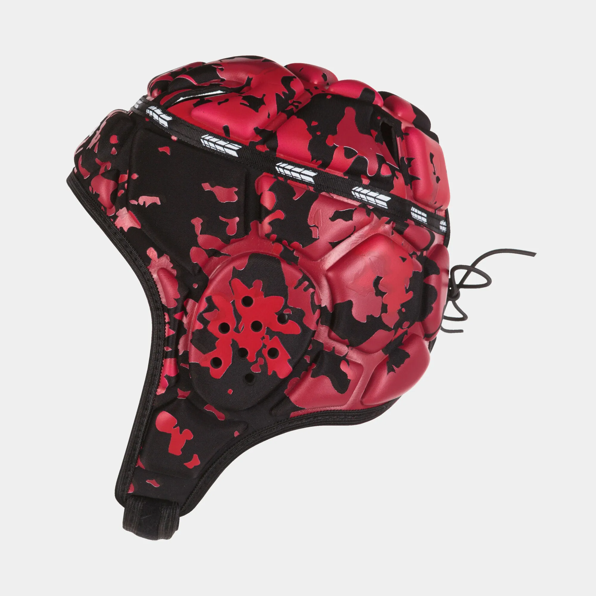 Casco de protección rugby Protect negro rojo