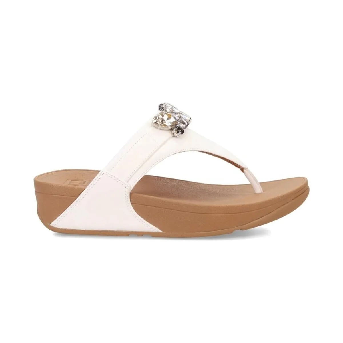 CHANCLA  LULU JEWEL-DELUXE TOE-POST PIEL BLANCA