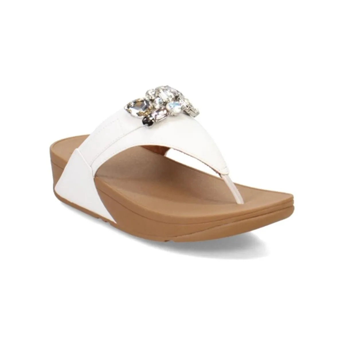 CHANCLA  LULU JEWEL-DELUXE TOE-POST PIEL BLANCA