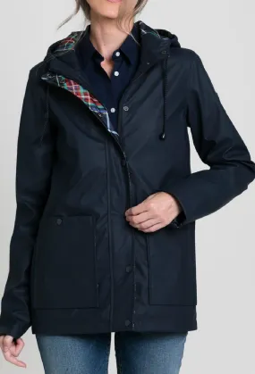 Impermeable azul marino de mujer