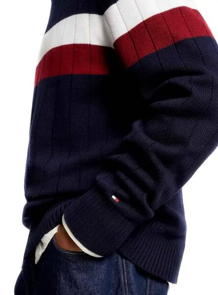 Jersey Tommy Hilfiger Color Block Marino Hombre