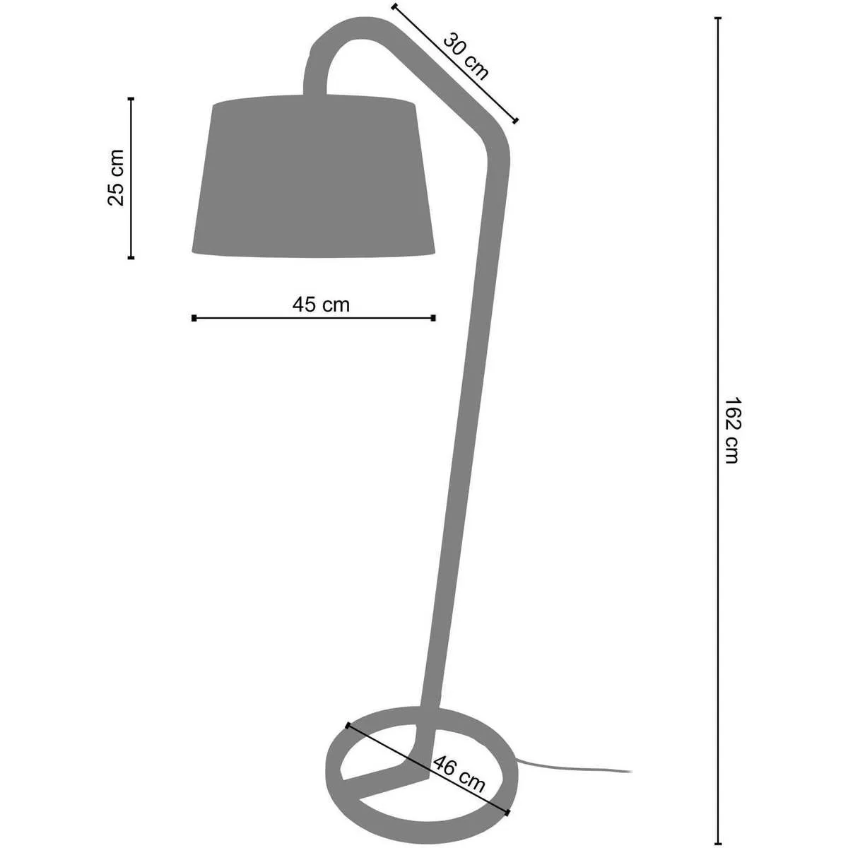 Lámpara de pie pato madera oscuro y gris