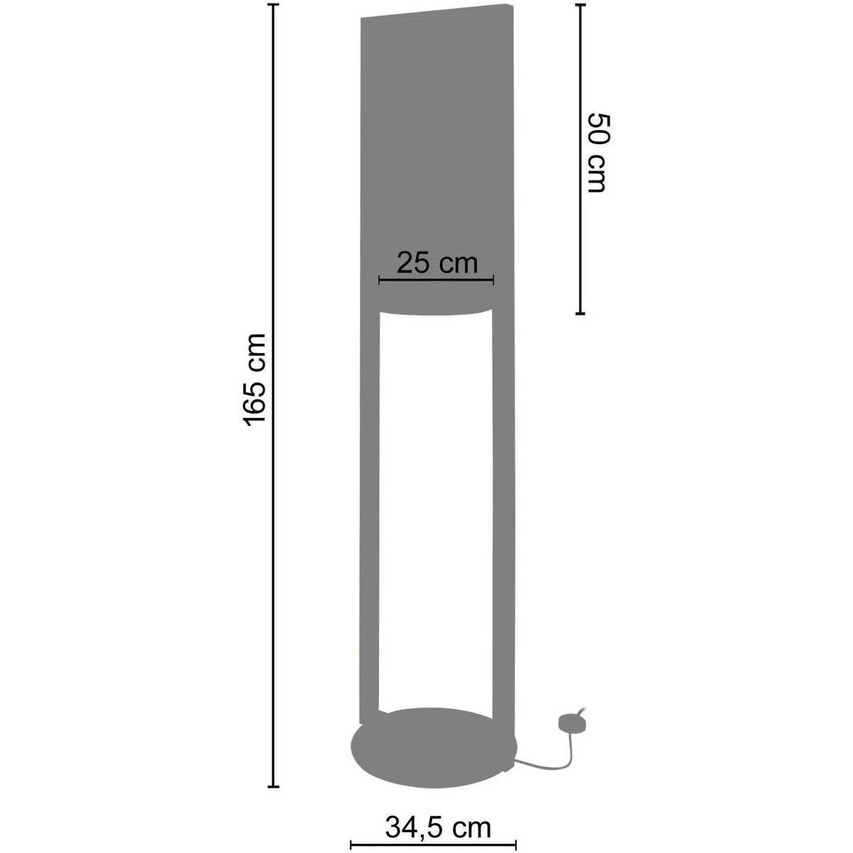 Lámpara de pie rectangular madera oscura y blanco