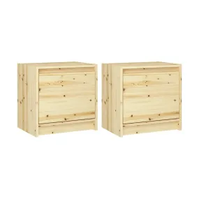 Mesitas de noche 2 uds madera maciza de abeto 40x30,5x40 cm