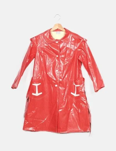 NS Impermeable rojo topos