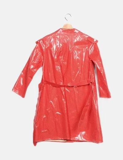 NS Impermeable rojo topos