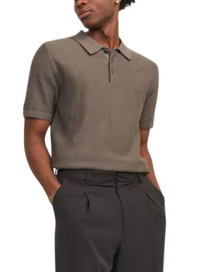 Polo Jack and Jones Blusandri punto marrón para hombre