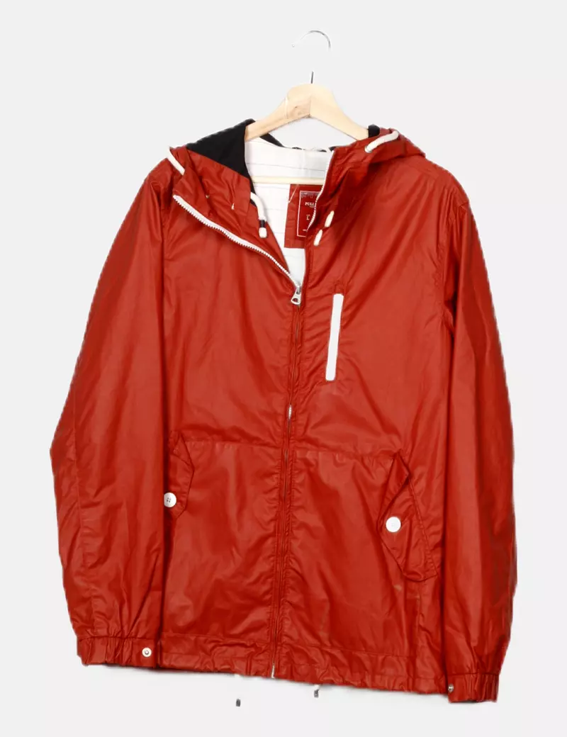 Pull&Bear Chaqueta impermeable teja