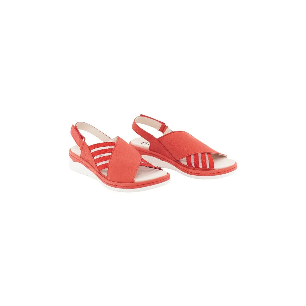 SANDALIA PIEL LUXOR PLANTILLA EXTRAIBLE E5136 ROSSO MUJER