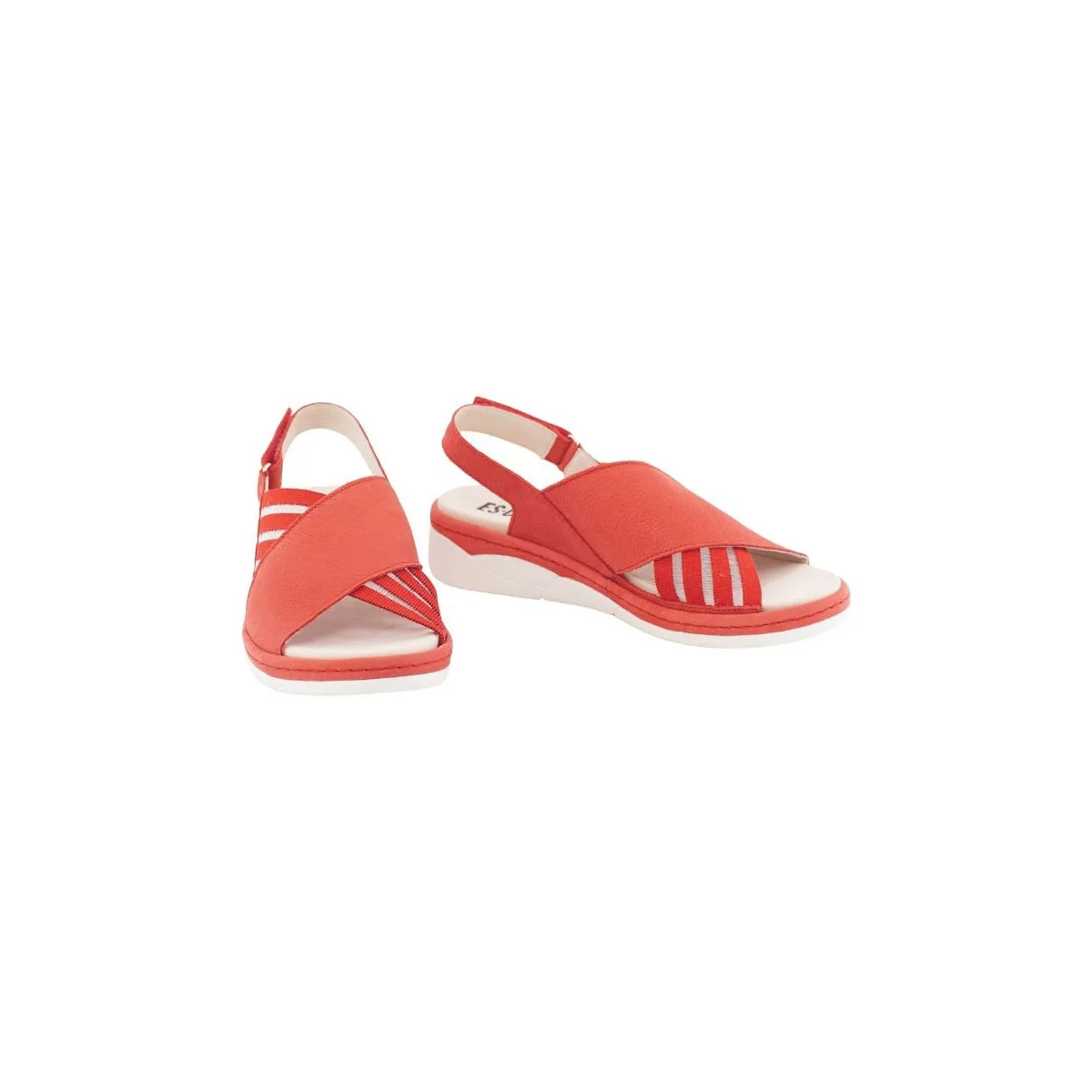 SANDALIA PIEL LUXOR PLANTILLA EXTRAIBLE E5136 ROSSO MUJER