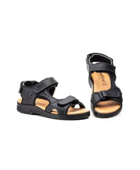 Sandalias Californianas Hombre Piel Negro Morxiva