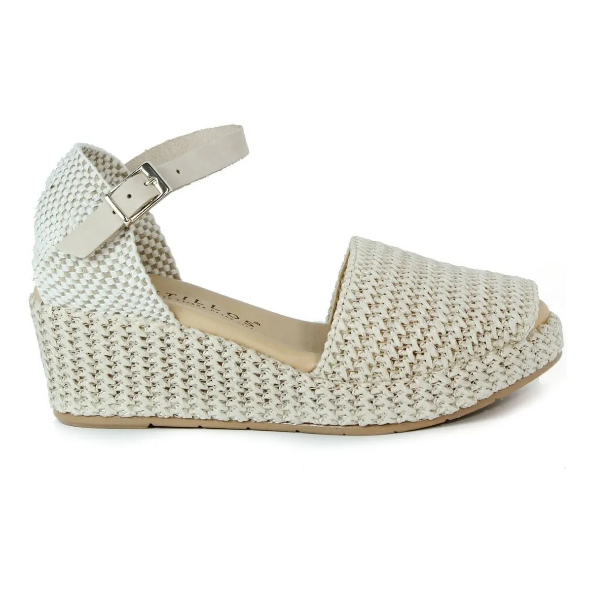 SANDALIAS DE CUÑA EN RAFIA NATURAL  5501