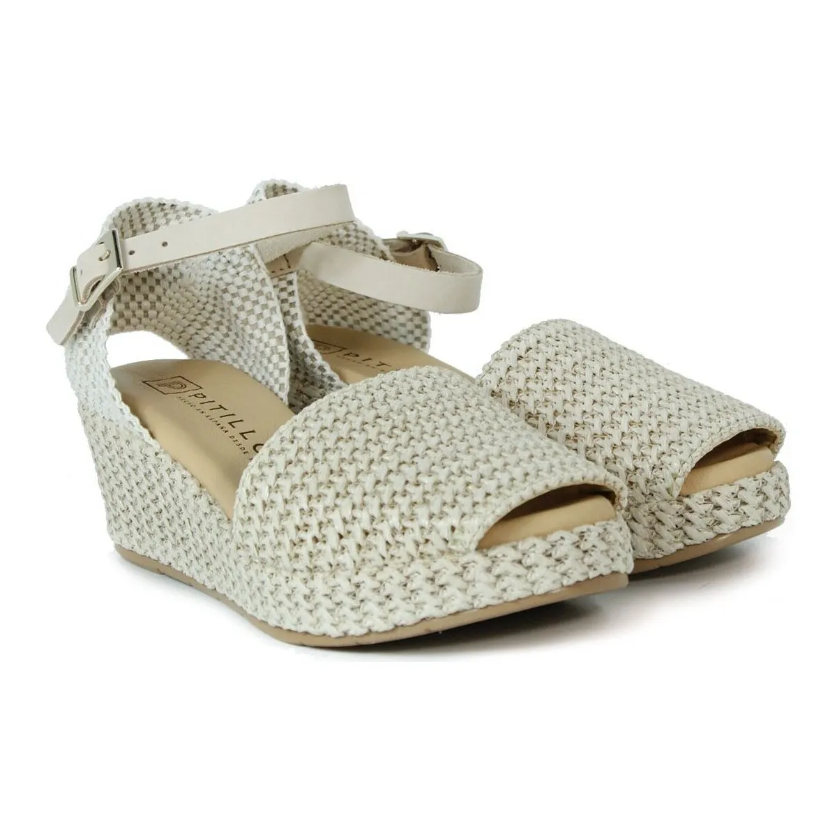 SANDALIAS DE CUÑA EN RAFIA NATURAL  5501