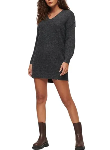 Vestido Superdry V Neck Knit Gris Para Mujer