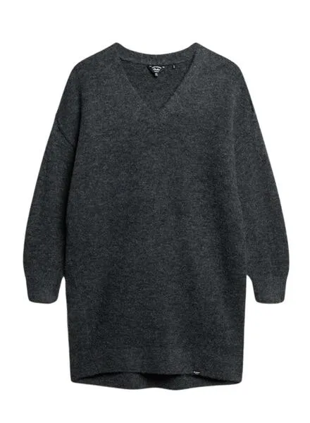 Vestido Superdry V Neck Knit Gris Para Mujer